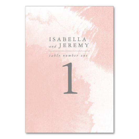 水彩赤面結婚式のテーブル番号 テーブルナンバー (正面)