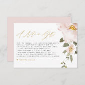 水彩赤面結婚花の贈り物へのメモ エンクロージャーカード (正面/裏面)