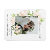 水彩赤面花トレンディー日付カードを保存 マグネット (横)