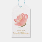 水彩赤面花パーソナライズされた贈り物 ギフトタグ (正面)