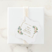 水彩赤面花金ゴールドネイビー結婚ズ フェイバータグ (インサイチュ)