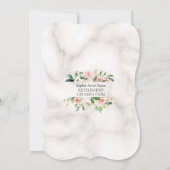 水彩赤面花金ゴールド退職パーティー 招待状 (裏面)