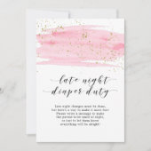水彩赤面金ゴールド深夜おむつデューティサイン (正面)