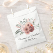 水彩赤面錆結婚フローラ フェイバーバッグ (クリップ留めされた状態)