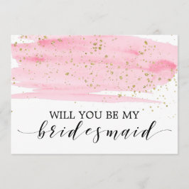 水彩赤面&金ゴールド私の花嫁になる 招待状