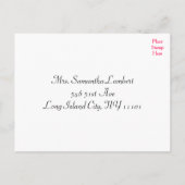 水彩赤&ピンクRSVPウェディングパーティーの反応 インビテーションポストカード (裏面)