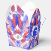 水彩赤、白、青 |モノグラム |抽象芸術 フェイバーボックス (オープン)