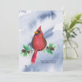 水彩赤（鳥）ショウジョウコウカンチョウクリスマスカード シーズンカード (スタンド正面)