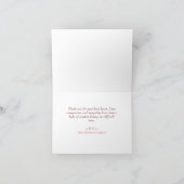 水彩赤（鳥）ショウジョウコウカンチョウ葬式サンキュー カード (内部)