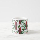 水彩赤（鳥）ショウジョウコウカンチョウ鳥 エスプレッソカップ (正面)