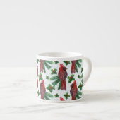 水彩赤（鳥）ショウジョウコウカンチョウ鳥 エスプレッソカップ (正面右)