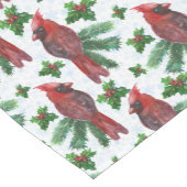 水彩赤(鳥)ショウジョウコウカンチョウ鳥 ショートテーブルランナー (コーナー)
