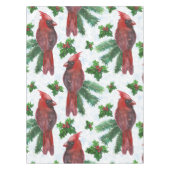 水彩赤（鳥）ショウジョウコウカンチョウ鳥 テーブルクロス (正面)