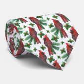 水彩赤（鳥）ショウジョウコウカンチョウ鳥 ネクタイ (ロール)