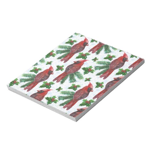 水彩赤（鳥）ショウジョウコウカンチョウ鳥 ノートパッド (回転)