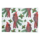 水彩赤（鳥）ショウジョウコウカンチョウ鳥 枕カバー (裏面)