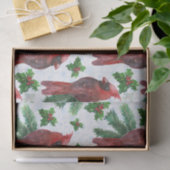 水彩赤（鳥）ショウジョウコウカンチョウ鳥 薄葉紙 (ギフト)