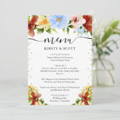 水彩赤、黄、青結婚の花 メニュー (スタンド正面)