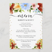 水彩赤、黄、青結婚の花 メニュー (正面)