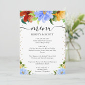 水彩赤、黄、青結婚の花 メニュー (スタンド正面)