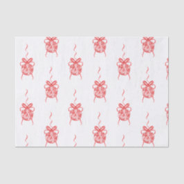 水彩赤Chinoiserieオーナメントクリスマス 薄葉紙