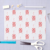 水彩赤Chinoiserieオーナメントクリスマス 薄葉紙 (クラフト)