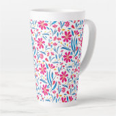 水彩起毛花模様 カフェラテマグ (右アングル)