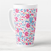 水彩起毛花模様 カフェラテマグ (左アングル)