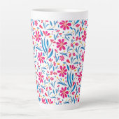 水彩起毛花模様 カフェラテマグ (正面)