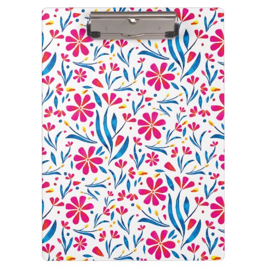 水彩起毛花模様 クリップボード (正面)