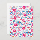 水彩起毛花模様 シーズンポストカード (正面/裏面)