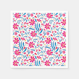 水彩起毛花模様 スタンダードカクテルナプキン