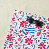 水彩起毛花模様 ビーチタオル (インサイチュ)