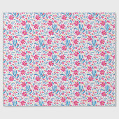 水彩起毛花模様 ラッピングペーパー (フラット)