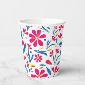 水彩起毛花模様 紙コップ (左)