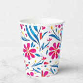 水彩起毛花模様 紙コップ (右)