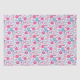 水彩起毛花模様 薄葉紙