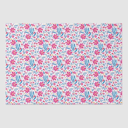 水彩起毛花模様 薄葉紙 (正面)