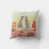 水彩路地猫枕 クッション (裏面)