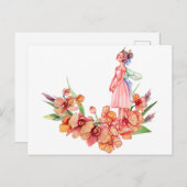 水彩踊りバレリーナ ポストカード (正面/裏面)