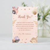 水彩車のベビーシャワー サンキューカード (スタンド正面)