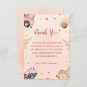 水彩車のベビーシャワー サンキューカード (正面/裏面)