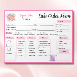 水彩転がのピンバラケーキ注文型枠 ノートパッド