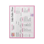 水彩転がのピンバラケーキ注文型枠 ノートパッド (回転)