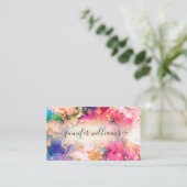 水彩輝くゴールドフォイル美しいサロン グラデーション 名刺 (スタンド正面)