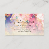 水彩輝くゴールドフォイル美しいサロン グラデーション 名刺 (裏面)