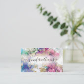 水彩輝くゴールドフォイル美しいサロン グラデーション 名刺 (スタンド正面)