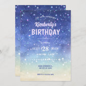 水彩輝く誕生日 招待状 (正面/裏面)