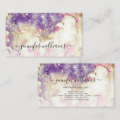 水彩輝く金箔メイクアップモダンアーティスト 名刺 (正面/裏面)