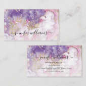 水彩輝く金箔メイクアップモダンアーティスト 名刺 (正面/裏面)